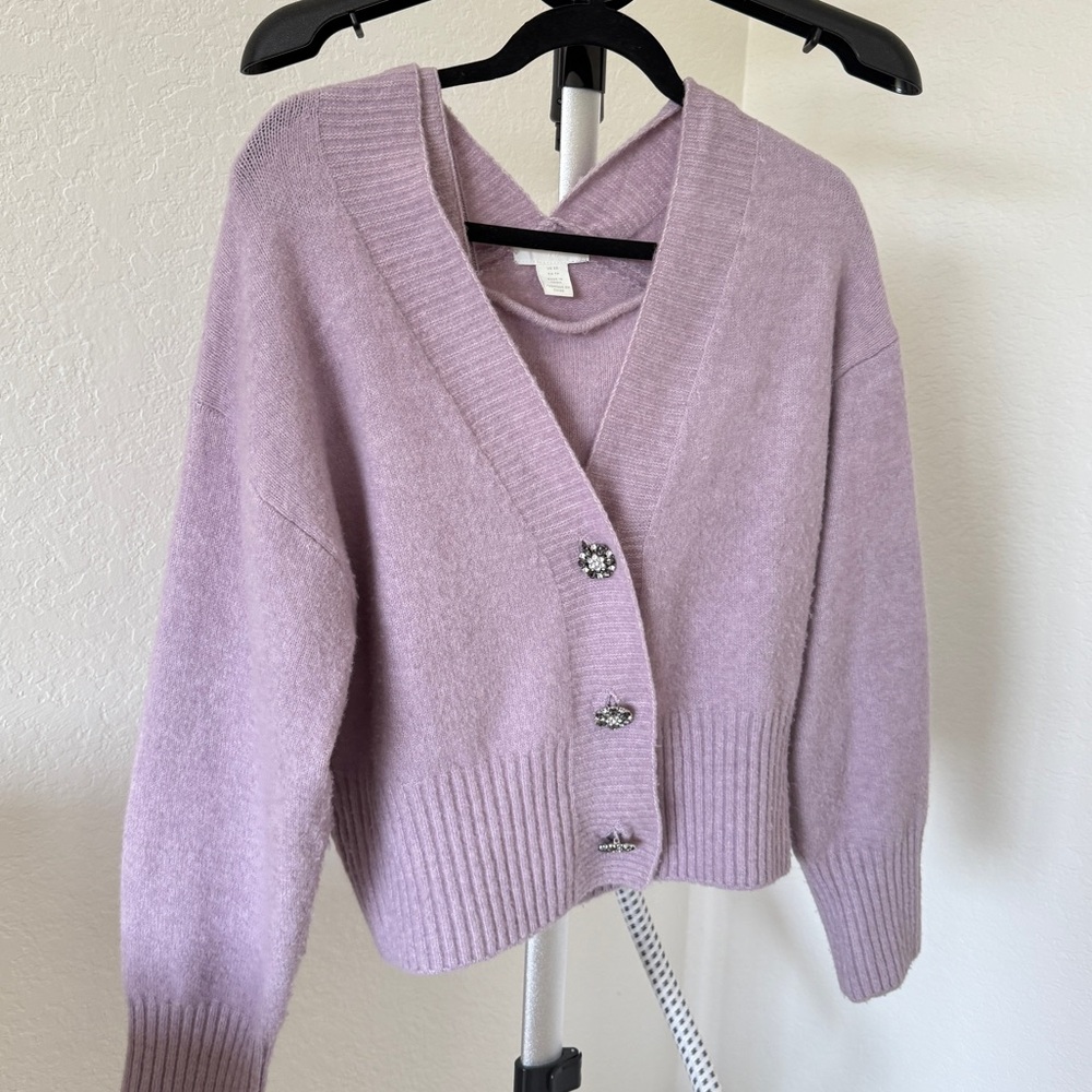 H&M cardigan with matching top